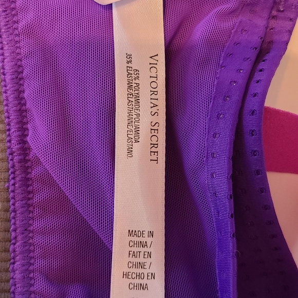 VSX Sport-- Victoria's Secret (32C) Purple & Pink Molded Cup, X Strap Sports Bra - Picture 11 of 12